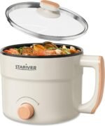 Stariver 1.5L Electric Hot Pot with Dual Power - Mini Portable Non-Stick Noodle Cooker for Ramen, Soup, Pasta, Egg, Oatmeal - Overheat & Boil-Dry Protection - Ideal for Dorm, Office, Travel Gift - Image 2