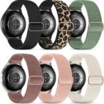 Stretchy Bands Compatible with Samsung Galaxy Watch 7 6 4 5 Band 40mm 44mm/Watch 6 4 Classic 47mm 43mm 42mm 46mm/5 Pro/FE/Active 2, 6 Pack 20mm Nylon Sport Strap for Galaxy Watch 7 Band Women Men - Image 2