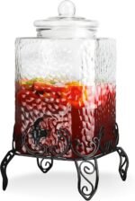 Style Setter Homestead Beverage Dispenser Cold Drink Dispenser w/ 2.5-Gallon Capacity Glass Jug, Metal Rack & Leak Proof Acrylic Spigot Great for Parties, Weddings & More - Image 2