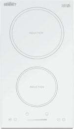Summit 12" 2 zone Electric Cooktop. 208-240V Induction Cooktop, ADA Compliant, White- SINC2B231W - Image 2