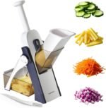 SupMaKin Safe Mandoline Slicer for Kitchen, Potato Slicer, All in 1 Vegetables Slicer and Chopper, French Fry Cutter, Adjustable Thickness, Dishwasher Safe Chopping Artifact Gift (Blue) - Image 2
