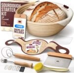 Superbaking Banneton Bread Proofing Basket Set with Silicone Dough Sling, 9" Splinter-Free Proofing Basket, Non-Stick Dutch Oven Liner, Sourdough Starter Kit, Sourdough Bread Baking Supplies & Tools - Image 2