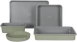 Sur La Table Kitchen Essential Carbon Steel Baking Pans Bakeware Set W/Premium PFOA, PFAS, PTFE Free Grey Non stick - Juniper Green Exterior - Image 2