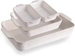 Sweejar Casserole Dishes for Oven, Ceramic Bakeware Set of 4, Rectangular Baking Dish with Handles, Lasagna Pans for Cooking, Gratin, Roasting, Banquet and Daily Use (Kiln-Change White) - Image 2