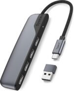 Syntech USB C to USB Hub 4 Ports, Syntech Type C to USB 3.0 Hub with A USB C to USB Adapter (USB 2.0), Thunderbolt 3 to USB Hub, Compatible with iPad Pro, iMac - Image 2