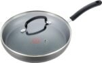 T-Fal Ultimate Hard Anodized Nonstick Fry Pan With Lid 12 Inch, Oven Broiler Safe 400F, Lid Safe 350F, Cookware, Pots and Pans, Kitchen Frying Pans, Skillets, Home, Dishwasher Safe, Black - Image 2
