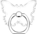 TACOMEGE Transparent Clear Butterfly Phone Ring Grips Holder, Finger Ring Stand for Cell Phone Tablet Case - Image 2