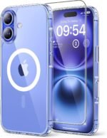 TAURI for iPhone 16 Plus Case, Compatible with MagSafe, with Screen Protectors, Not-Yellowing Military-Grade Protection, Slim Magnetic Phone Case for 16 Plus 6.7", Clear - Image 2