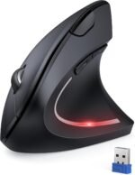 TECKNET 2.4G Ergonomic Mouse Vertical Wireless - 4800 DPI Optical Carpal Tunnel Mouse Right Hand, 5 Adjustable DPI, Quiet Clicks, 6 Buttons for Laptop, Desktop, PC, Computer - Black - Image 2