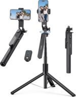 TECKNET 71" Phone Tripod & Selfie Stick, Portable Extendable Cell Phone Tripod Stand with Wireless Remote and Phone Holder, with Wireless Remote Control for iPhone/Samsung/Android/Camera - Image 2