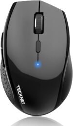 TECKNET Bluetooth Mouse, 4800 DPI Wireless Mouse, 2-Year Battery 6 Adjustable DPI, 6 Buttons Compatible with Laptop/Windows/Computer - Black - Image 2