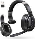 TECKNET Bluetooth Trucker Headset, Single and Dual Ear Wireless Headset with Mic for Work Noise Cancelling, 50Hrs 3 EQ Music Modes Trucker Bluetooth Headphones for PC, Drivers, Office, Call Center - Image 2