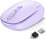 TECKNET Bluetooth Wireless Mouse (BT5.0/3.0 & 2.4G) Silent Click Compact and Portable USB Cordless Optical Computer Mice,Bluetooth Mouse for Laptop Computer Notebook PC,Purple - Image 2