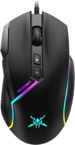 TECKNET Wired Gaming Mouse, 12,800 DPI with Optical Sensor, 8 Programmable Buttons, 13 RGB Backlit Modes, Ergonomic Design, Custom Software Gaming Mice for Laptop,PC - Image 2