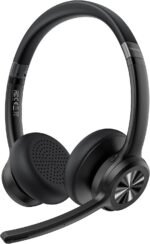 TECKNET Wireless Headset, Bluetooth Headset with Noise Cancelling Microphone - Rechargeable Bluetooth V5.2 Headphones, 50H Playtime & Mic Mute, On Ear Headphones for Trucker/Remote Work/Call Center - Image 2