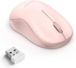 TECKNET Wireless Mouse for Laptop, 2.4G Silent Computer Mouse Quiet Click with 5 DPI Levels,Contoured Grip,Small Portable 30 Months Battery Cordless Mice for PC, Chromebook, Mac - Pink - Image 2