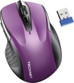 TECKNET Wireless Mouse for Laptop, Silent Mouse Quiet Click, Computer Mice Wireless, 6 Adjustable 4000 DPI Computer Mice - Purple - Image 2