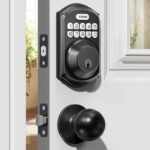 TEEHO TE001K Keyless Entry Door Lock with Handle, Electronic Keypad Deadbolt with 2 Knobs, High-Security Front Door Handle Set for Home & Rental, Smart Auto-Locking, Easy Install, Matte Black - Image 2