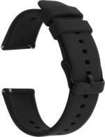 TIESOME Silicone Watch Bands, Quick Release Waterproof Soft Rubber Replacement Straps with Silver Plated Stainless Steel Buckle Compatible with Smart Watch Sport Watch for Men Women - Image 2