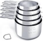 TILUCK Stainless Steel Measuring Cups Set,Kitchen Gadgets for Cooking & Baking,Set of 5 - Image 2