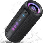 TIMU Portable Bluetooth Speaker, 25W Super Loud Wireless Speaker: Boost Bass 3.0, Bluetooth 5.4, 30H Playtime, 8 RGB Modes, IPX7 Waterproof, TWS Pairing, for Outdoor/Home/Party, Gift Ideas（Black） - Image 2