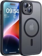 TOCOL Magnetic for iPhone 14 Case, Compatible with Magsafe, Upgraded Full Camera Protection, Drop Protection, Translucent Matte Back Bumper Phone Cover 6.1-Inch (Black) - Image 2
