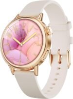 TOOBUR Petite Smart Watch for Women Small Wrist, 37 mm AMOLED Smartwatch, Compatible with Android & iOS, Fitness Tracker with Step/Sleep/HR Monitor, Elegantly Boxed, Pretty Gift for Women, Beige - Image 2