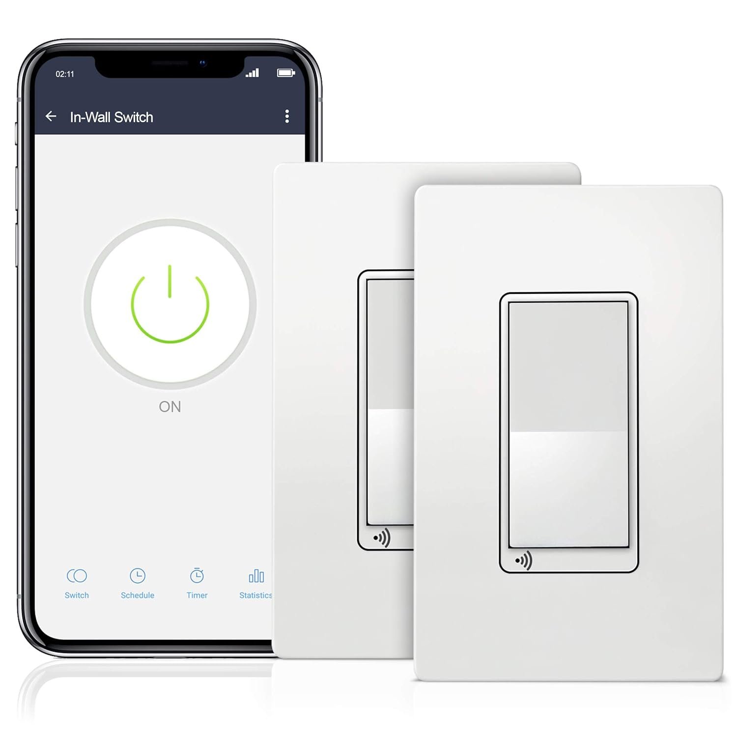 TOPGREENER Smart Light Switch, UL Listed, Neutral Wire Required, Single Pole or 3-Way, No Hub Required, Works with Amazon Alexa and Google Assistant, TGWF15S, 2 Pack - Image 2