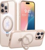 TORRAS Desert Titanium for iPhone 16 Pro Max Case, [Military Grade Drop Tested][Fit for MagSafe] [Built-in Stand] Translucent Slim Soft Edge Case for iPhone 16 Pro Max 6.9" 2024, Rose Gold - Image 2