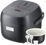 TOSHIBA Rice Cooker Small 3-Cup Uncooked– LCD Display with 8 Cooking Functions: Rice, Oatmeal, Mixed Grains and More, NonStick Inner Pot, Grey - Image 2
