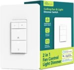 TREATLIFE Smart Ceiling Fan Control and Dimmer Light Switch, 2.4GHz WiFi Only, Neutral Wire Required, Single Pole Fan & Light Switch Combo, Works with Alexa, Google Home & SmartThings, Remote Control - Image 2