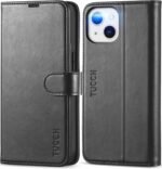 TUCCH Case Wallet for iPhone 13 (6.1") 2021, RFID Blocking 3 Card Holder Kickstand PU Leather Flip Folio, [Shockproof TPU Inner Shell] Phone Cover, Black - Image 2