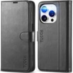 TUCCH Case Wallet for iPhone 15 Pro, RFID Blocking [4 Card Holder] Kickstand [Shockproof TPU Inner Shell] PU Leather Magnetic Protective Flip Cover 6.1" 2023, Black - Image 2