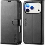 TUCCH Wallet Case for iPhone 17 Pro (6.3") 2025, RFID Blocking 4 Card Holders | Kickstand | Shockproof TPU Shell | PU Leather | Magnetic Closure | Protective Flip Folio Cover | Black - Image 2