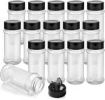 TUZAZO 3 oz Spice Bottles Plastic Seasoning Containers, 14 Pcs Clear Plastic Spice Jars with Shaker Lids and Labels BPA Free Empty for Spice, Herbs, Powders, Glitters - Image 2