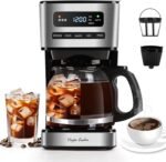 Taylor Swoden Programmable Coffee Makers 12 Cup, Hot and Iced Coffee Maker, 4 Brew Strength, LED Display, 24H Timer, Keep Warm&Auto Shutoff- Drip Coffee Machine for Home/Office, Black &Stainless Steel - Image 2