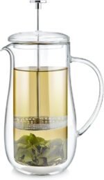Teabloom Insulated Double-Walled Glass French Press – 100% Plastic-Free Tea & Coffee Press for Pure, Rich Flavor | 34 oz Precision Brewer | Connoisseur's Choice - Image 2