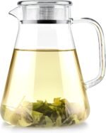 Teabloom One-Touch Tea Maker, 2-in-1 Teapot and Kettle with Stainless Steel Filter Lid for Loose Tea – Stain-Free Borosilicate Glass Teapot (40 Oz) – Tea Connoisseur's Choice - Image 2