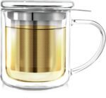 Teabloom Personal Tea Maker - Insulated Heatproof Glass Cup with Loose Tea Infuser and Lid/Coaster – Tea Connoisseur's Choice – Borosilicate Glass Infusion Mug (8 Oz) - Image 2