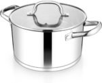 TeamFar 5 QT Stock Pot, Tri-ply Bottom Stainless Steel Stockpot Cooking Soup Pasta Pot with Lid for Gas/Induction/Electric Stoves, Non-toxic & Heavy Duty, Double Handles & Dishwasher Safe - Image 2
