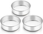 TeamFar 6 Inch Cake Pan, Round Smash Cake Pan Tier Baking Pans Set Stainless Steel, Fit in Pot Pressure Cooker Air Fryer, Healthy & Non-Toxic, Mirror Finish & Sturdy, Oven & Dishwasher Safe - Set of 3 - Image 2