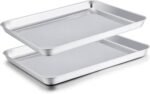 TeamFar Baking Sheet Set of 2, Baking Pans Tray Cookie Sheet Stainless Steel, Non Toxic & Healthy, Mirror Finish & Rust Free, Easy Clean & Dishwasher Safe - Image 2