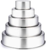 TeamFar Cake Pan, 4’’ - 6’’ - 8’’ - 9½’’ - 11’’, Stainless Steel Round Baking Tier Smash Cake Pans Set, Healthy & Heavy Duty, Mirror Finish & Dishwasher Safe - Set of 5 - Image 2