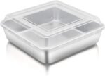 TeamFar Square Cake Pan with Lid (1 Pan & 1 Lid), 8 Inch Square Stainless Steel Baking Tray Cake Brownie Tin For Meal Prep Storage Transporting Food, Healthy & Sturdy, Dishwasher Safe - Image 2