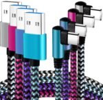 Teeind USB C Angle Cord: [90 Degree/6ft/4Pack] Nylon USB C Cable Compatible with Samsung Galaxy S10/S10e/9/Note 10, Charger Cable-[Blue/Black/Magenta/Purple] - Image 2
