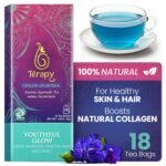 Térapy Ceylon Youthful Glow Tea Bags – Blue Butterfly Pea, Gotu Kola & Licorice Root Blend | Traditional Ayurvedic Herbal Tea Supporting Collagen for Skin & Hair Wellness | 18 Count - Image 2