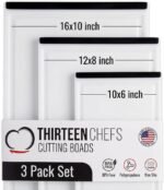 Thirteen Chefs Non Slip Cutting Board 3 Pack Set for Kitchens with Groove - BPA Free and Dishwasher Safe with 16, 12 and 10 Inch Sizes - Image 2