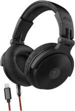 Thore Over Ear iPhone Headphones with Lightning Connector (Apple MFi Certified) – Closed Back Studio DJ Monitor Earphones (50mm Neodymium Drivers) (V200 Black/Red) - Image 2