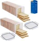 Tiawudi 2 Pack Bread Box, Plastic Bread Container, Bread Storage for Kitchen Counter, Bread Keeper with Airtight Lid, Tall Bread Saver, Sandwich Bread Holder, 5.6 Qt / 5.3L Each - Image 2