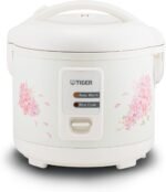 Tiger JAZ-A18U-LF 10 Cup Capacity White Rice Cooker with Non-Stick Inner Pot, Retractable Power Cord, and Keep Warm up to 12 hours (Flower) - Image 2